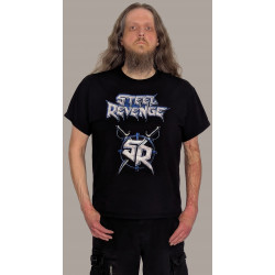 Steel Revenge Shirt mit Logo, Skullcrusher CD und Patch in schwarz